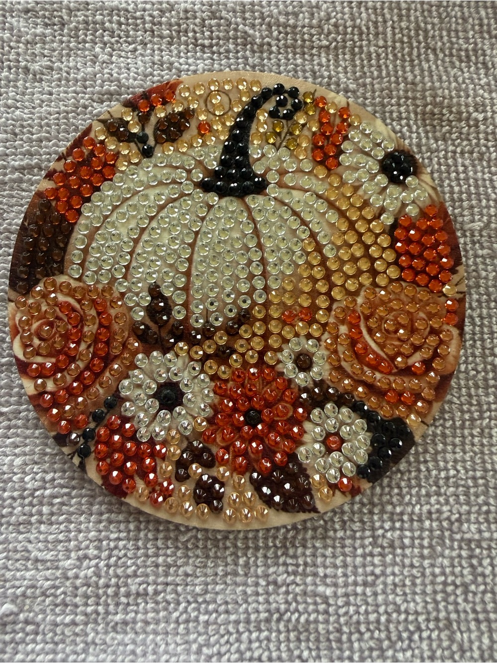 Diamond Art Pumpkin Coaster Set